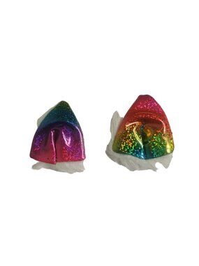 Girls Halloween Cat Ear Hair Clips White Shiny Rainbow Furry Costume Accessory